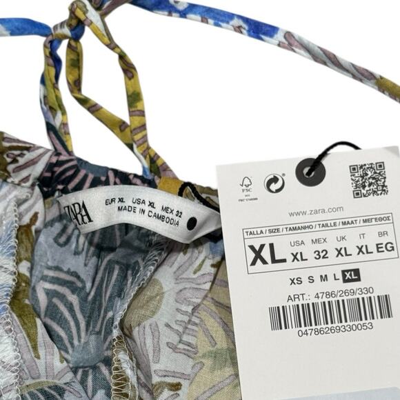 NWT! Zara Blogger Favorite Daisy Bloomcore Halter Mini Dress - Size XL - Picture 8 of 13